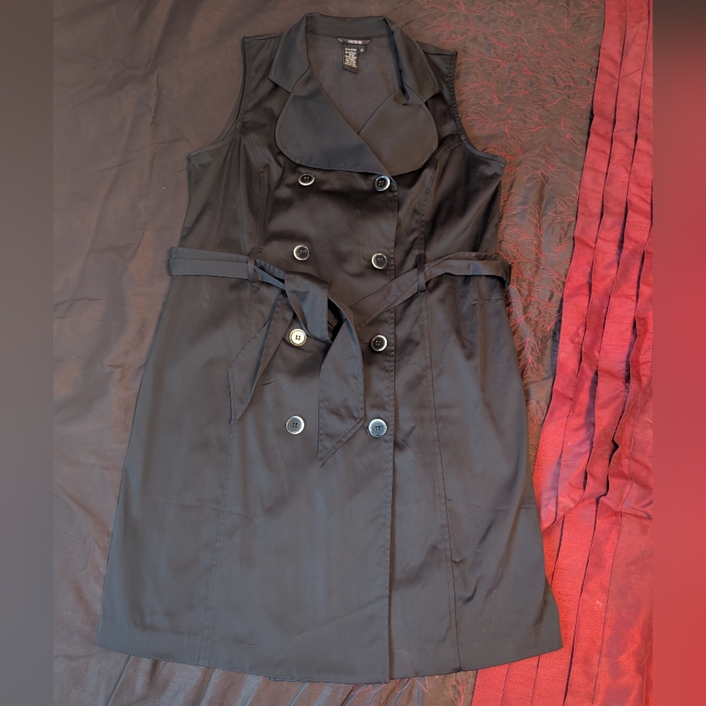 Chapter One Black Sleeveless Trench Dress 16